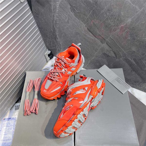 

trainer shoe balencigas up grey designer box truck luxury sneaker lace track orange glow trainers casual sneakers with shoes tess.s.gomma no