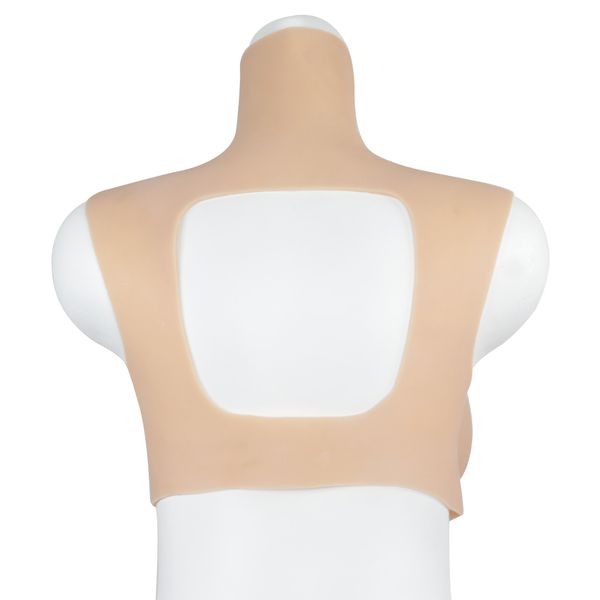 

costume accessories female chest cosplay realistic silicone fake breast crossdreeser for sissy transgender shemale backless dr, Silver