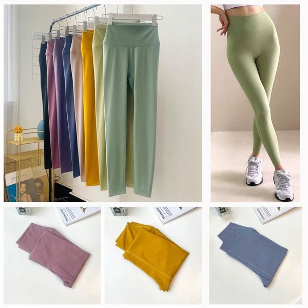 

designers yoga leggings womens high waist align sports gym wear elastic legging fitness lady overall full tights workout running, Black