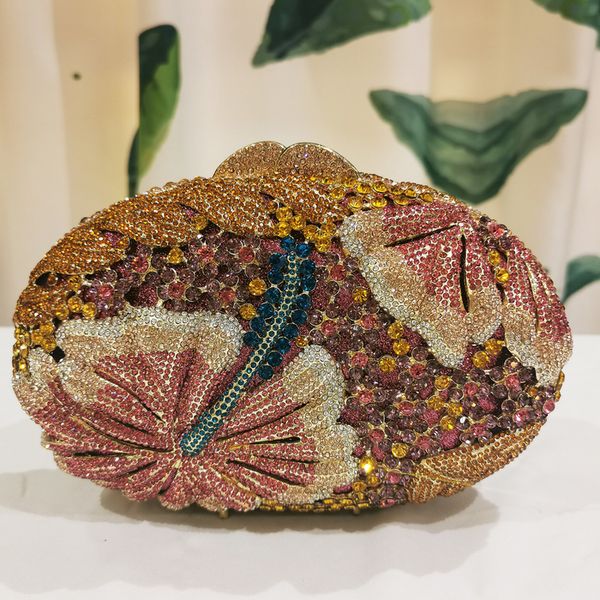 

evening bags blue/yellow/white multicolored diamond crystal clutch women clutches phone wallet party purse bag 230428