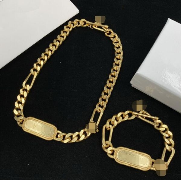 

new hip hop rock punk designer chain cuba necklaces bracelet 18k gold plated necklaces bangle women earrings sets neutral style jewelry gift, Black