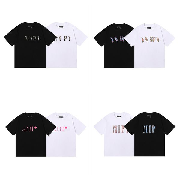

2023 new mens designers t shirt man womens tshirt with letters print short sleeves summer shirts men loose tees s-xl01, White;black
