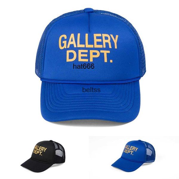 

galleryes street fashion brand truck hat baseball hat summer breathable mesh truck hat men and women, Blue;gray