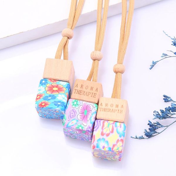 

100pcs 8ml polymer clay car hanging perfume bottle air freshener for essential oils diffuser fragrance #edwe233