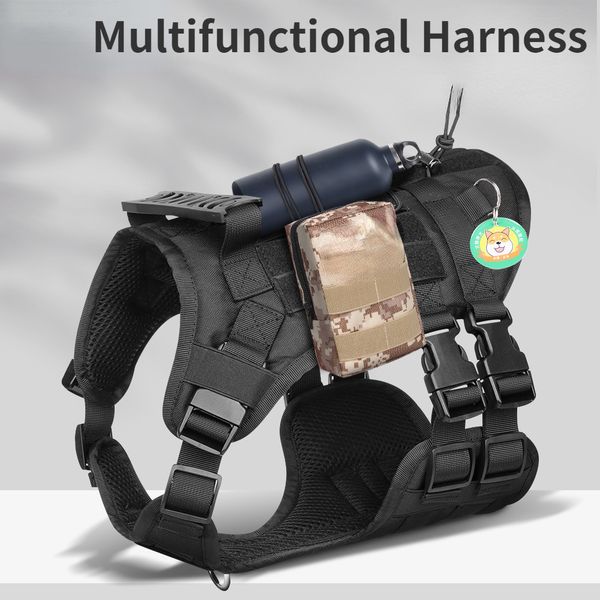 

Tactical Dog Harness for  Medium Dogs No Pull Adjustable Pet Harness Working Training Easy Control Pet Vest Military Service Dog Harnesses