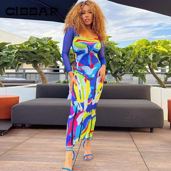 

casual dresses cibbar streetwear sheath dress for women autumn mesh patchwork long sleeves clothing harajuku multicolor maxi 230504, Black;gray