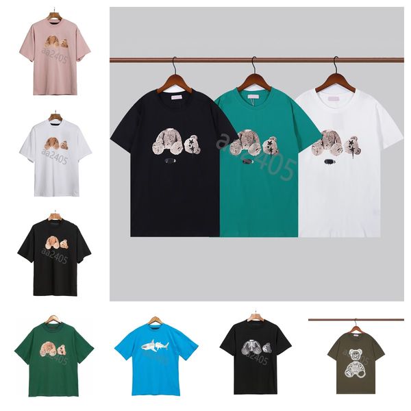 

2023 t shirt cotton short-sleeved fashion men and women short t-shirt plamm couple models men and women cotton angelst printed short, White;black