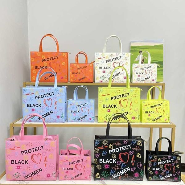 

totes 2023 luxury tote handbags for women bag purse and hat set large capacity ladies protect black people bucket y23