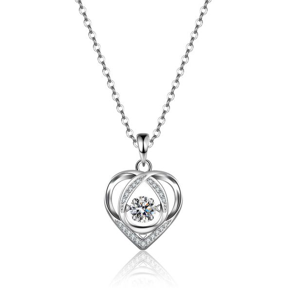 

pendant necklaces trendy heart shape gemstone jewelry 925 sterling silver moissanite diamond pendant necklace
