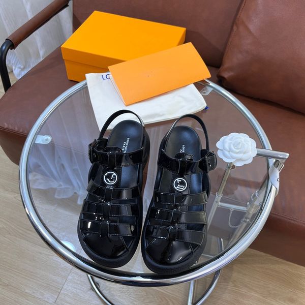 

fashion classic women sandals slippers slide summer designer luxury leather rubber flip flops shoe outdoor beach 0420, Black