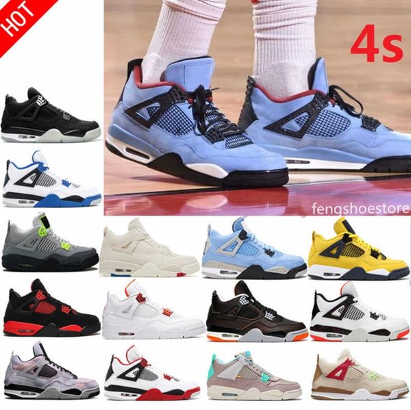 

university blue jumpman 4 4s men women basketball shoes white guava ice oreo sail noir metallic purple black cat bred shimmer cactus jack sn