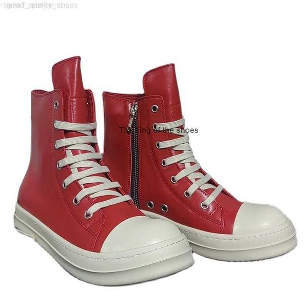 

men's rick casual shoes red high-winter fashion thick-soled ro owens women's sports shoes