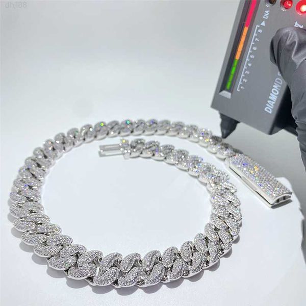 

custom big guy vvs diamond heavy miami cuban link chain iced out 925 solid silver hip hop men jewelry cuban necklace bracelet
