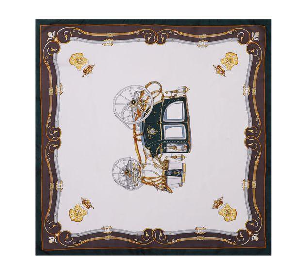 

new 70x70cm women multifunction polyester silk scarf elegant stripes printed casual satin small square wraps scarves shawl, Blue;gray