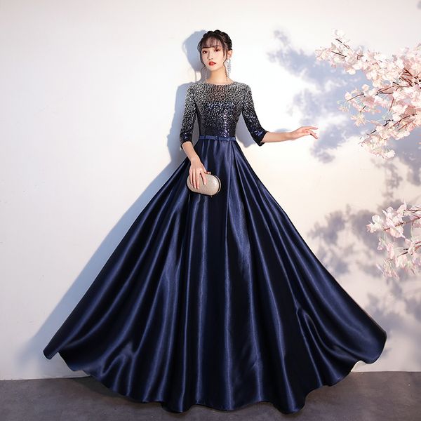 

2023 new performance dress temperament long performance evening dress purchase contact us, Black;red