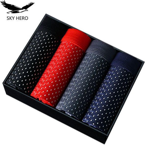 

underpants 4pcs/lot men's panties large size cuecas boxers slip underwear man underpants gifts for male homme shorts seamless fashion 2, Black;white