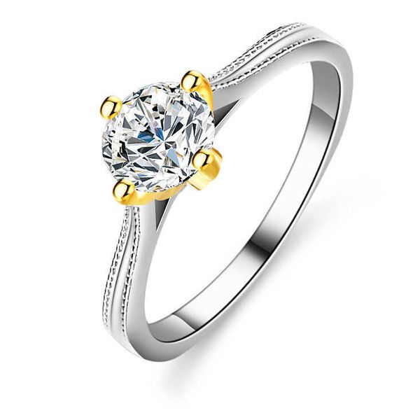 

Wedding Rings Jewelry Solitaire Cluster 925 Sterling Silver White Gold 1ct VVS Diamond Engagement Moissanite Rings