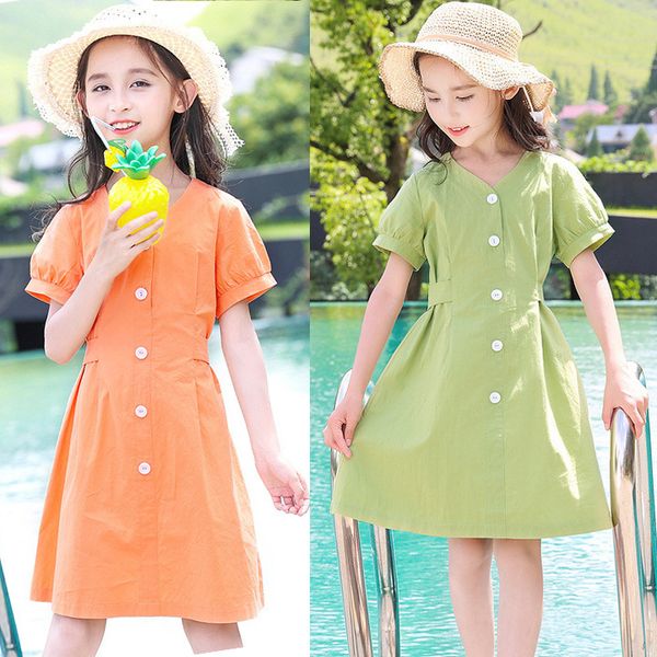 

casual dresses children kids girl print cotton and linen floral dress baby spring summer for girls cute, Red;yellow