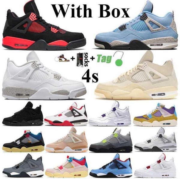 

2022 with box jumpman 4 4s mens basketball shoes university blue infrared sail red thunder shimmer white oreo paris black cat bred women sne