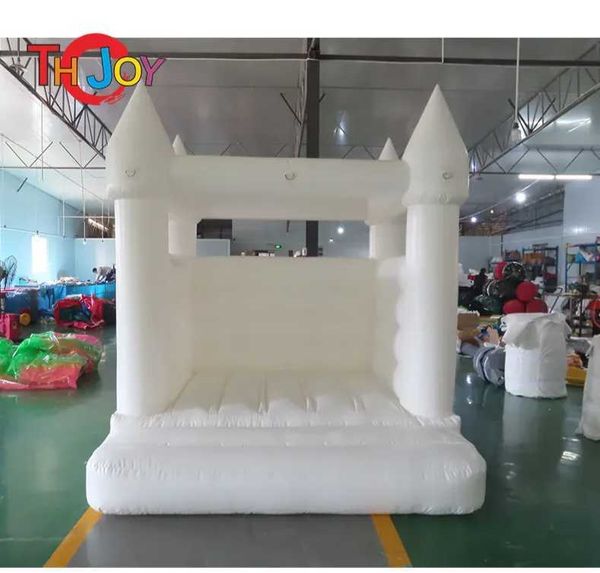 

delivery outdoor activities 8x8ft white bouncy castle pvc wedding bounce house for tollder birthday party