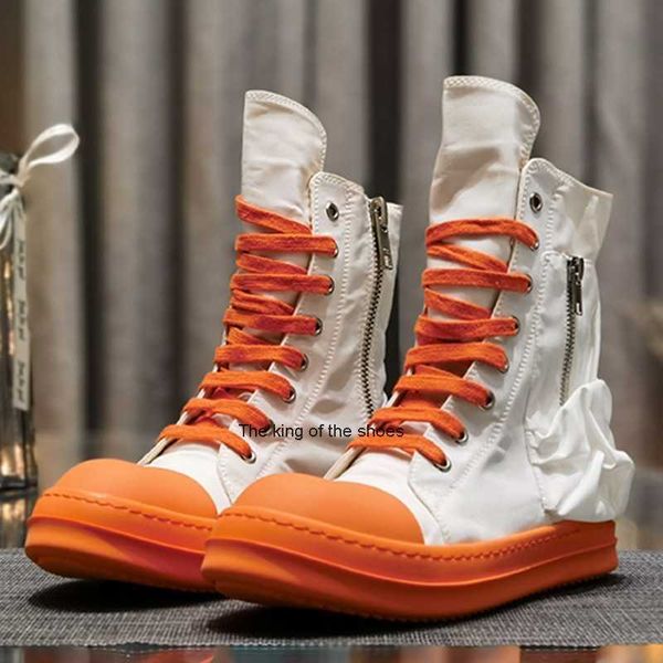 

2023 correctrick men's casual shoes ro owens round head woman's high sneakers short boots for man