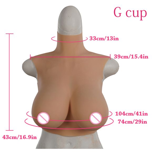 

costume accessories silicone ultrathin big breast for sissy bustier lifelike forms tits fake boobs for mitsuri cosplay dragqueen, Silver