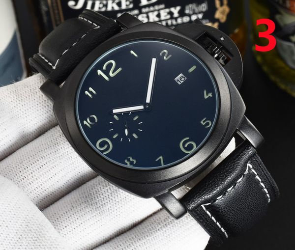

luxury men's watch, high-quality, black gold case, calf leather, rubber strap, quartz movement, waterproof and super luminous, fashiona, Slivery;brown