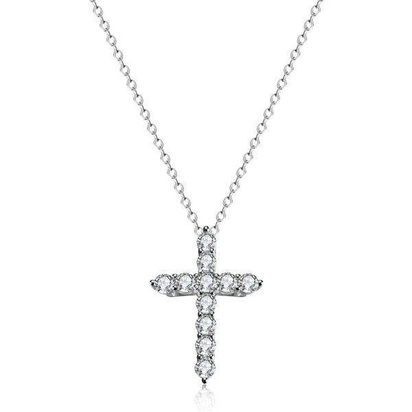 

pendant necklaces sterling silver cross pendant with vvs moissanite stone iced out moissanite cross pendant necklace