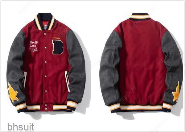 

baseball 2023 mens designer cotton coat jacket windbreaker windbreak varsity lightning letter stitching single breasted color block stand co, Black;brown