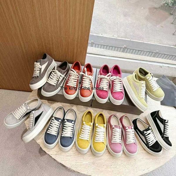 

early spring 2023 new ro infringement casual shoes owens inverted triangle dark leather low casual board shoes fashion