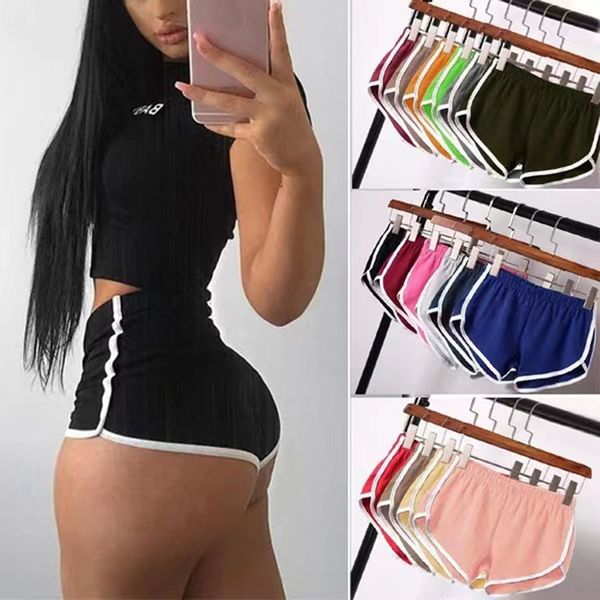 

womens shorts yoga shorts sports shorts women summer anti emptied skinny shorts casual lady elastic waist beach short pants gym clothing 230, White;black
