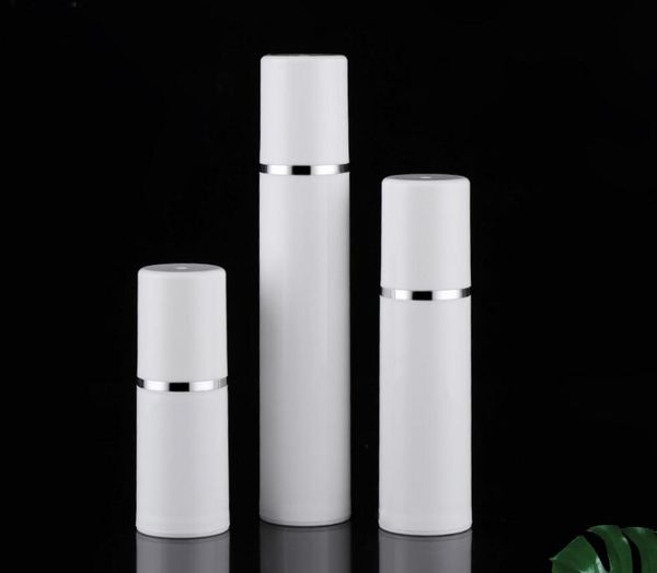 

100pcs 30ml white plastic airless bottle vacuum pump silver lotion emulsion serum foundation toner skin care cosmetic packing