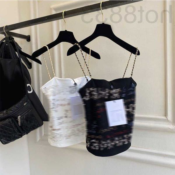 

women's t-shirt designer runway summer fashion chain tanks ladies elegant letter women sleeveless casual tank fxgy, White
