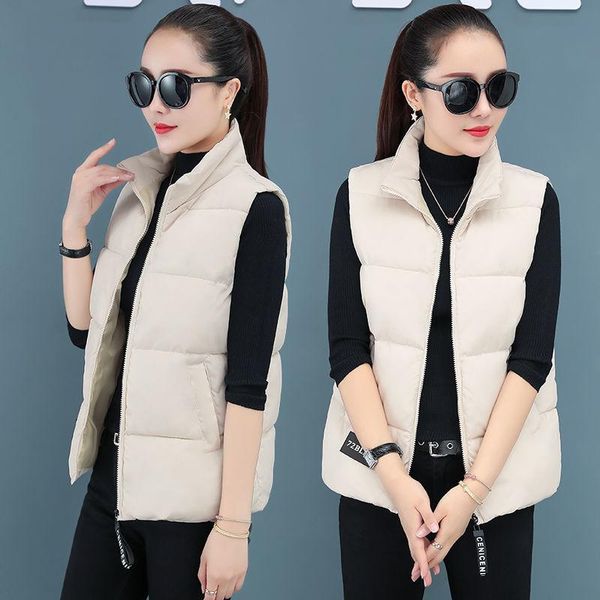 

vests jacket vest cotton clothes women's short autumn winter loose down cotton chaleco mujer, Black;white