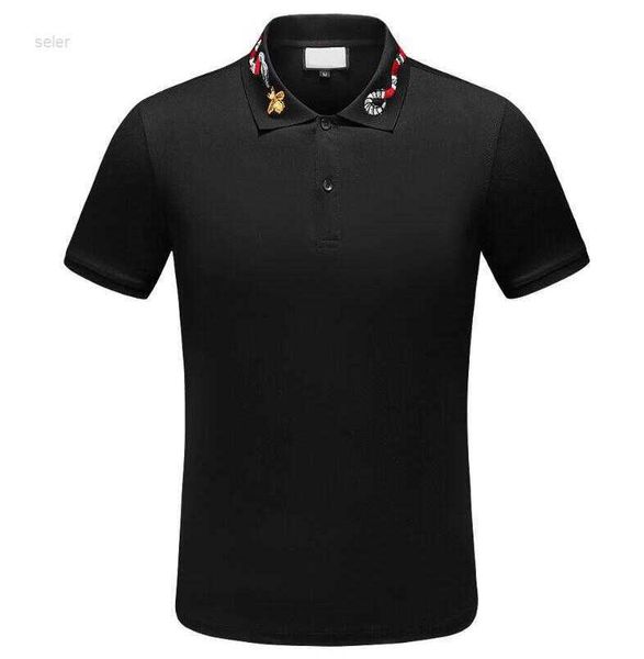 

men's polos summer tee t-shirt for mens polo shirts high street embroidery garter snakes little bee print clothing men classic shirt fs, White;black