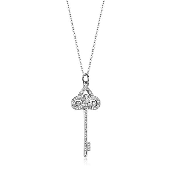 

pendant necklaces 925 sterling silver diamond love key moissanite jewelry chain pendant necklace for women