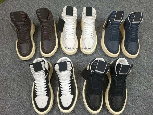 

ro 2023 quality fashion rick platform shoes minimalist style genuine leather designer men women casual shoes owens designer boots sneakers 3