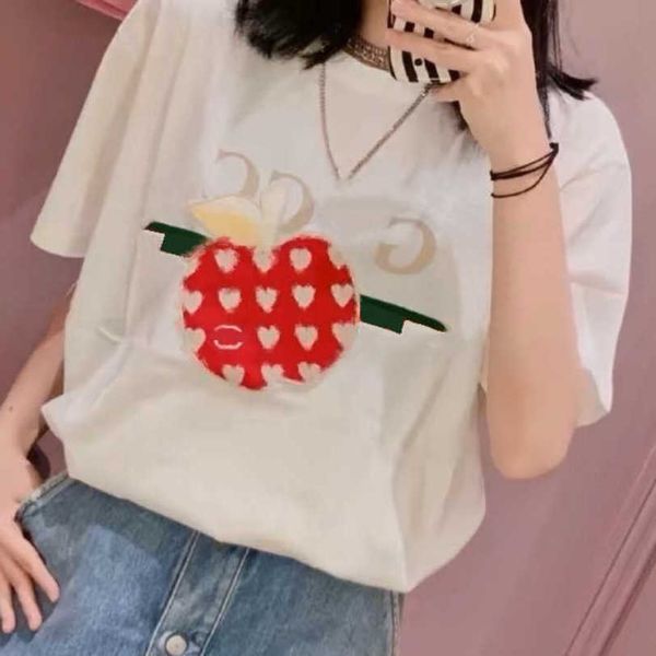 

designer t shirt shirt original quality version summer embroidery relaxed sleeve t-shirt, White;black