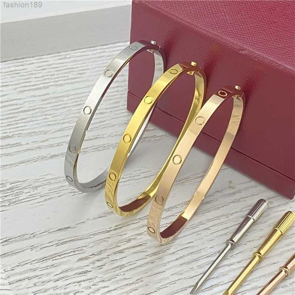 

4mm thin sixth generation love bracelet high end luxury fashion screwdriver designer s men and women titanium steel christmas jewelry gifts, Black