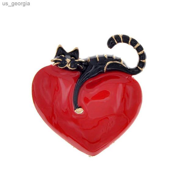 

pins brooches enamel heart and cat cute kitty pin vivid animal brooches kids jewelry fashion carton design colors avaible, Gray
