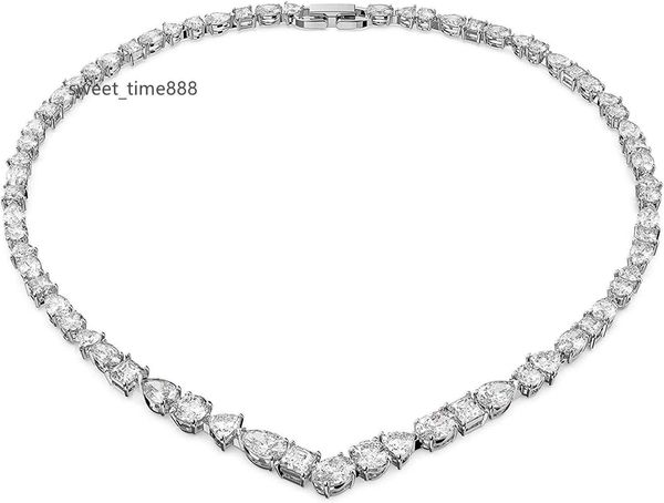

swarovski tennis deluxe jewelry collection rhodium rose gold tone finish clear crystals, Golden;silver