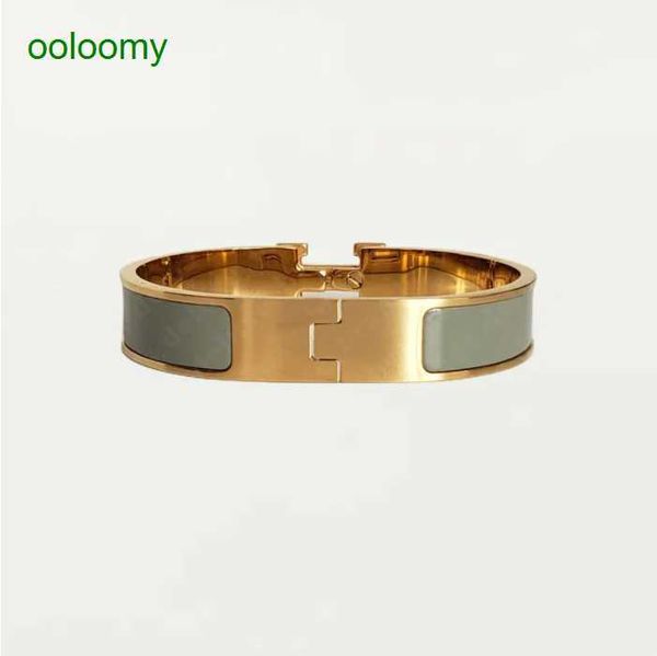 

classic h bracelet designer 18k gold bangle luxury brand enamel bracelet for men women birthday mother' day jewelry holiday gifts 9ltm, Black