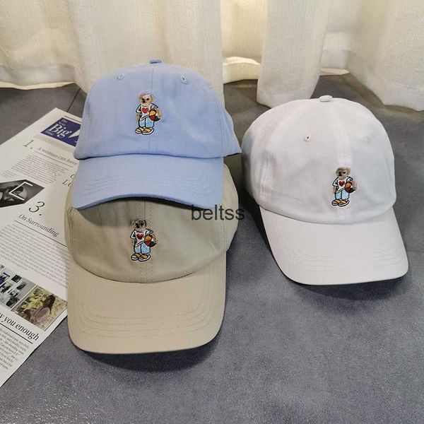 

spring and summer 2022 new bear embroidered cap baseball cap versatile polo sunscreen hat for men and women, Blue;gray