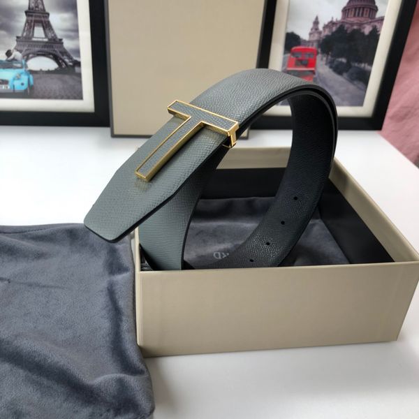

luxury designers tom belt new men clothing accessories belts big t buckle fashion women 3a+ genuine leather waistband with box and dustbag, Black;brown
