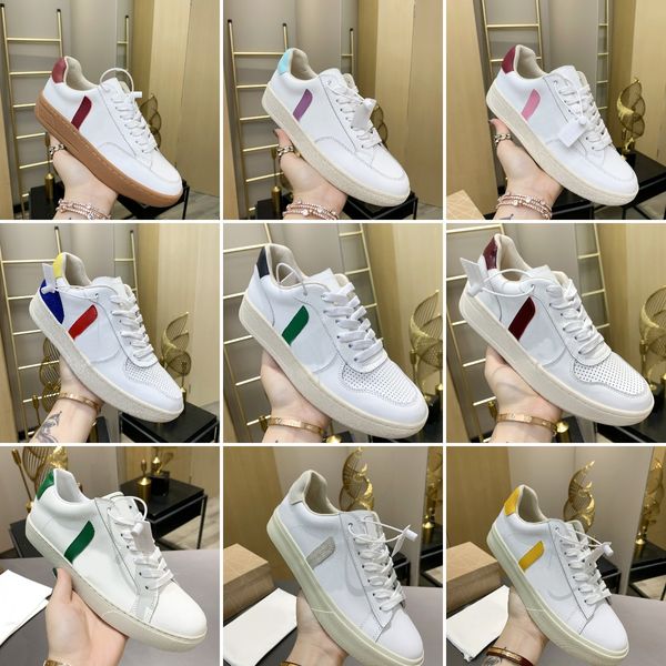 

v- shoes designer sneakers v- shoes men classic white fashion couples vegetarianism style campo sneaker size 38-45, Black