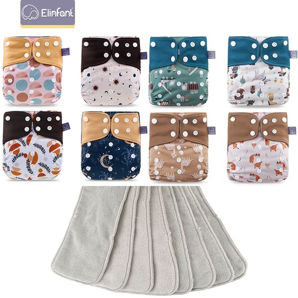 

cloth diapers elinfant cloth diaper set baby 8 pcsset pocket diapers  or with 8 pcs insert adjustable cloth nappy for baby girls boy