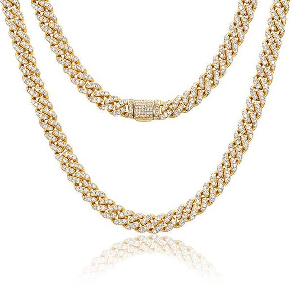 

hip hop jewelry 8mm gold plated 925 sterling silver vvs moissanite diamond iced out cuban link chain necklace for men women