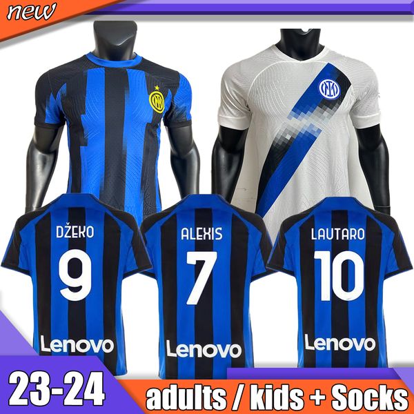

player version inter milans 2023 2024 soccer jerseys lukaku correa dzeko giroud barella lautaro skriniar bellanova 23 24 jerseys de futbol u, Black;yellow