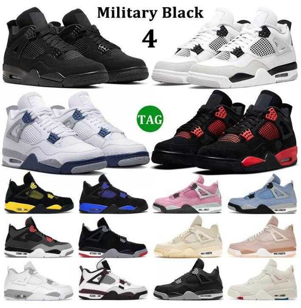 

retro basketball shoes jumpman 4 men women 4s black cat lightning university blue red thunder white oreo canyon purple canvas mens trainers