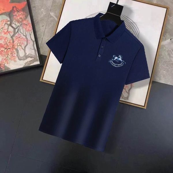 

summer men's t-shirt fashion burbrerys designer polo shirt bur berrylapel short sleeve shirts business large for men size m--4xl t14l, White;black